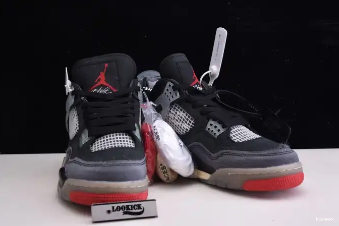 Cheap MAX Bred x White Off Jordan 4 CV9388-001 Retro Air 0523